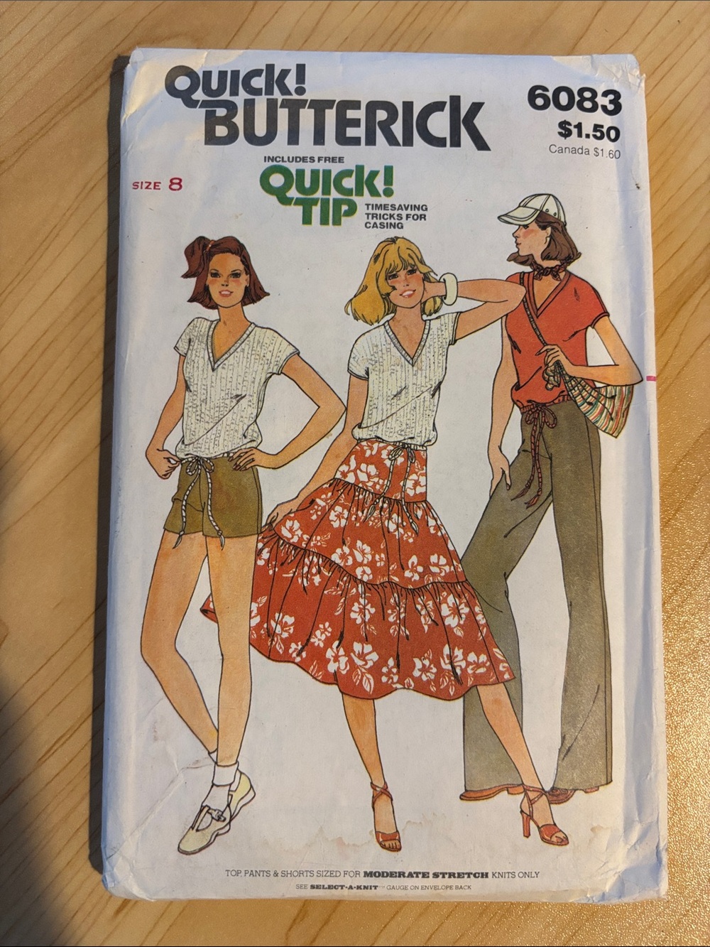 Butterick 6084 Misses Juniors Pants Shorts Tiered Skirt Top Pattern sz 8 Uncut